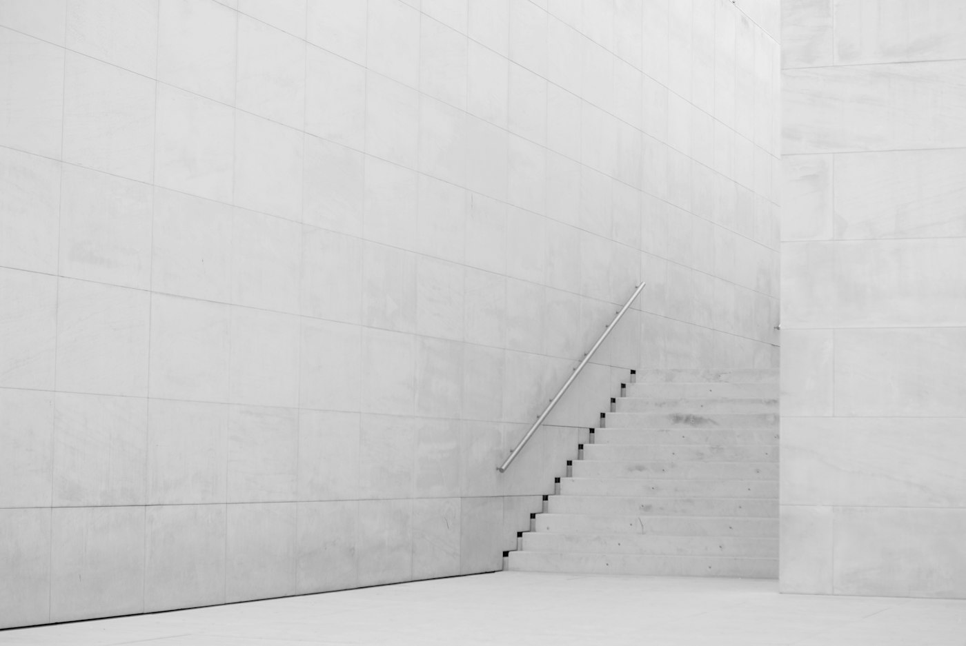 White concrete stairs