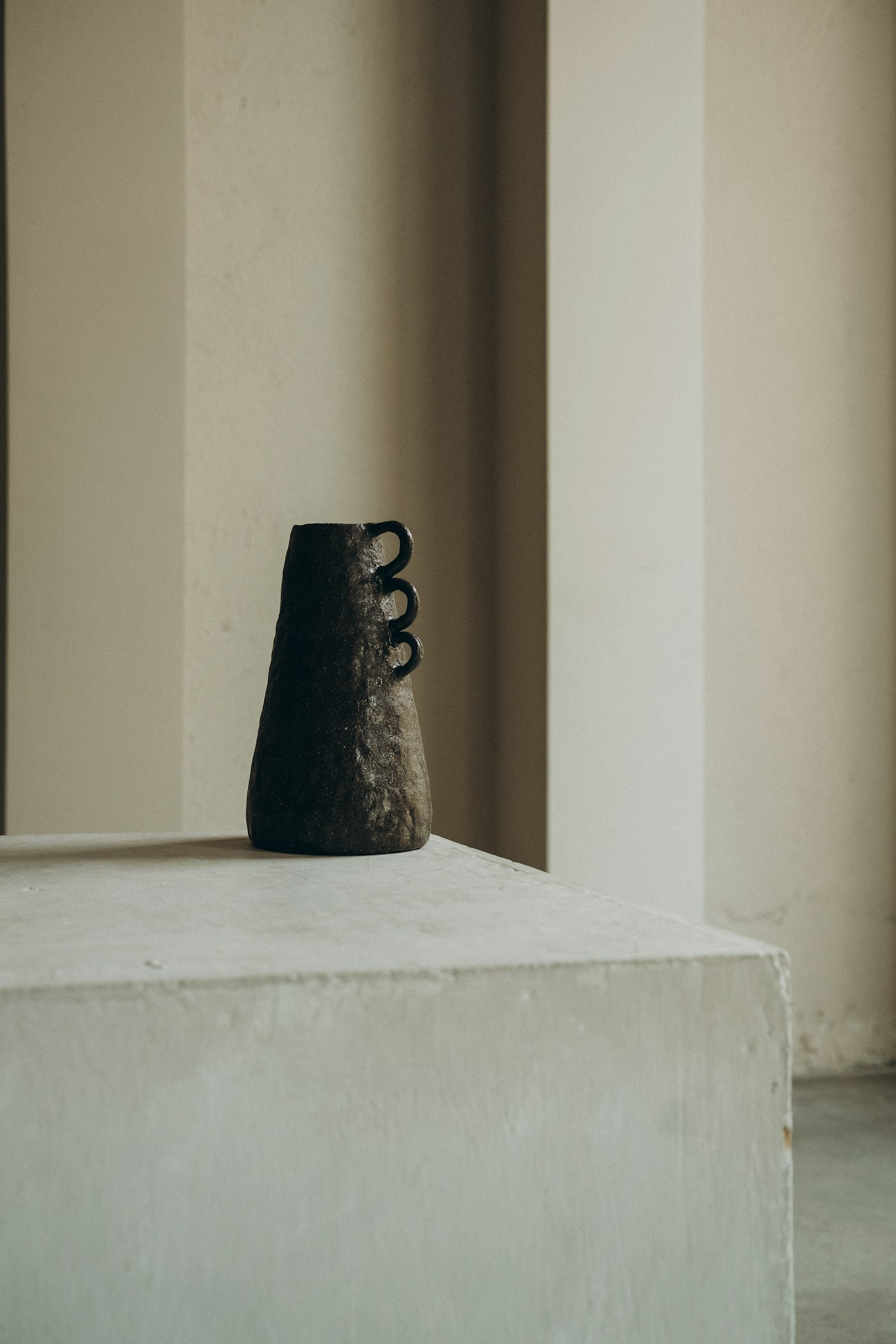 Black stoneware figure